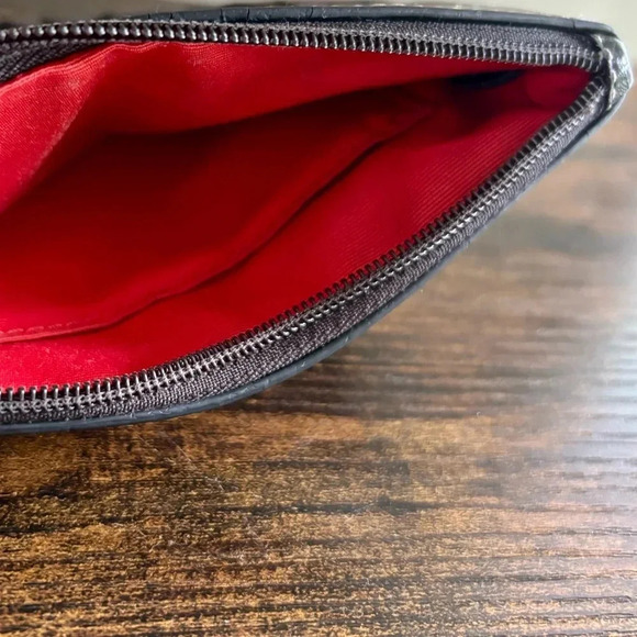 Coach| Black Signature Monogram Wristlet Canvas/Leather Purse 4.5 x 6.75” - Picture 4 of 5